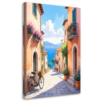 Feeby Impresi&oacute;n De Imagen, Italia Calle Toscana Con Vistas A Las Monta&ntilde;as, 70x100