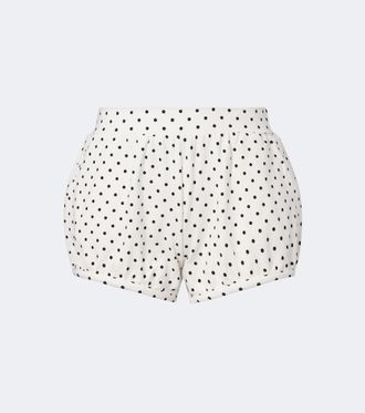 Poss&eacute; Tommy polka-dot cotton-blend jersey shorts