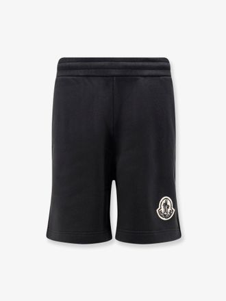 Moncler Bermuda in cotone con patch logo frontale - MONCLER - gender_Man