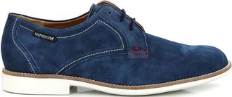 Mephisto Blauwe Su&egrave;de Veterschoen voor Heren - Heren - Veterschoenen - Blauw - 41 EU - Su&egrave;de - Schoenen