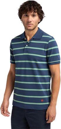 Brooks Brothers Geborduurde polo - Heren - Polos - Blauw - S - Katoen - Tops