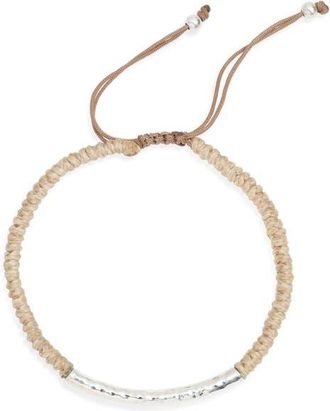 Caputo & Co. Hammered Tube Bracelet in Beige at Nordstrom