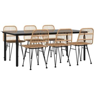 vidaXL Juego De Comedor De Jard&iacute;n 7 Piezas Rat&aacute;n Sint&eacute;tico Vidaxl