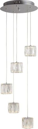 Searchlight Searchlight Maxim LED 5 Light Spiral Cluster Pendel Kromglas