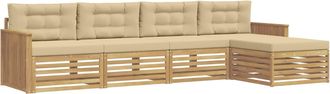 vidaXL Conjunto De Sof&aacute;s De Exterior 5 Uds. Y Beige Vidaxl