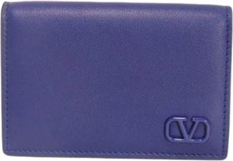 Valentino Tweedehands leren portemonnees - Dames - Vintage Accessoires - Blauw - ONE Size - Vintage