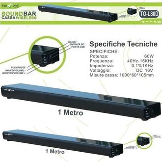 Trade Shop Trade Shop Traesio - Soundbar Subwoofer Cassa Audio Home Cinema Tv Impianto Surround 5.1 60w Usb Tf