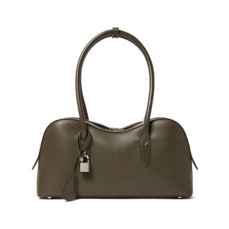 Stella McCartney Shoulder Bags, female, Green, ONE SIZE, Olive Green Handbag with Padlock