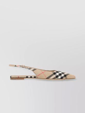 Burberry embroidered slingback ballerina shoes
