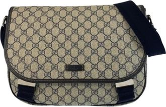 Gucci Pre-owned Cross Body Bags, male, Gray, Size: ONE SIZE Pre-owned Canvas gucci-bags