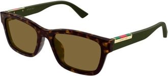 Gucci Zonnebrillen - Heren - Zonnebrillen - Bruin - 55 MM - Nylon - Accessoires
