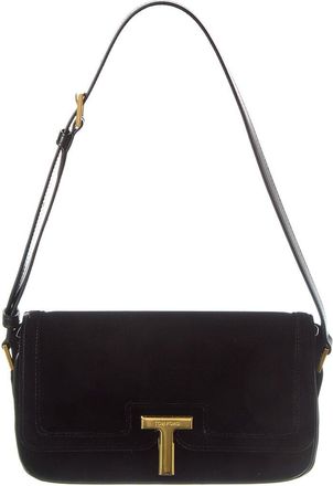 Tom Ford Leather & Velvet Shoulder Bag