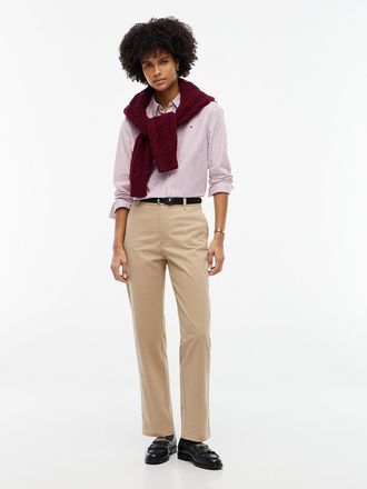 Tommy Hilfiger Womens Relaxed Fit Stretch-Cotton Chino - Beige - 00