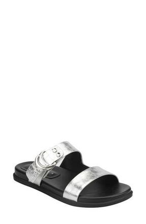 Marc Fisher Gia Slide Sandal in Metallic Silver at Nordstrom Rack, Size 6.5