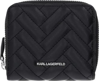 Karl Lagerfeld K/Brick Bifold Wallet - Dames - Portefeuilles - Zwart - ONE Size - Leer - Accessoires