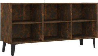 vidaXL Vidaxl - Mueble de tv con patas de metal roble ahumado 103,5x30x50 cm