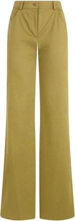 Alberta Ferretti Wijde broek met hoge taille - Dames - Wijde Broeken - Groen - S - Katoen - Broeken