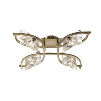 Netlighting Kromo Semi Flush Ceiling 4 Light G9 Antique Brass in Bronze