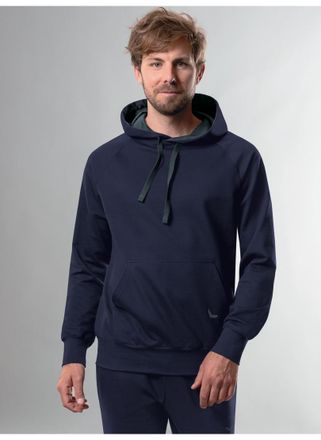 Trigema Kapuzensweatshirt TRIGEMA TRIGEMA Kapuzensweatshirt aus Biobaumwolle, Herren, Gr. S, blau (navy), 75% Baumwolle (Biobaumwolle kbA), 25% Baumwolle (rec