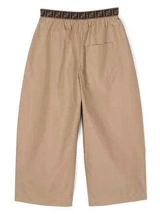 Fendi Nylon-Cotton Blend Trousers - Beige