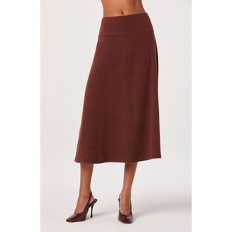 ASTR the Label Knit Midi Skirt in Dark Rust at Nordstrom Rack, Size Medium