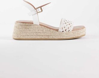 New Look Sandali flatform bianchi intrecciati-Bianco