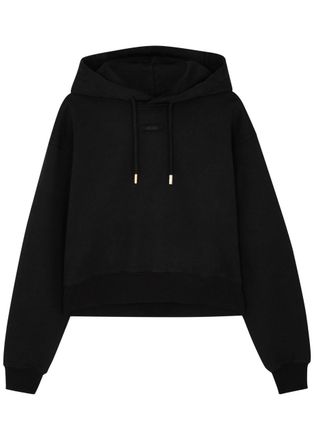 Jacquemus Le Hoodie Gros Grain Hooded Cotton Sweatshirt - Black - XS (UK6 /xs)