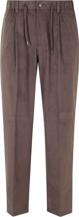 Herno Broek met su&egrave;de-effect en trekkoord - Heren - Chinos - Bruin - L - Su&egrave;de - Broeken