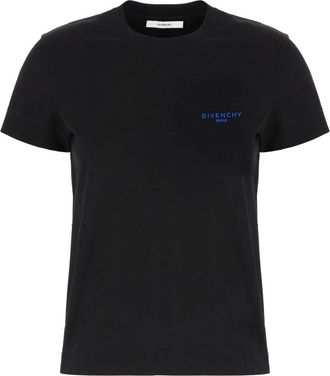 Givenchy Slim t-shirt met Parijs-borduurwerk - Dames - T-shirts - Zwart - M - Katoen - Tops