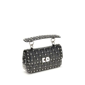 Valentino Garavani Womens Black Lamb Ovis Aries Shoulder Bag