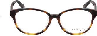 Ferragamo Ladies Brown Oval Eyeglass Frames SF2809A