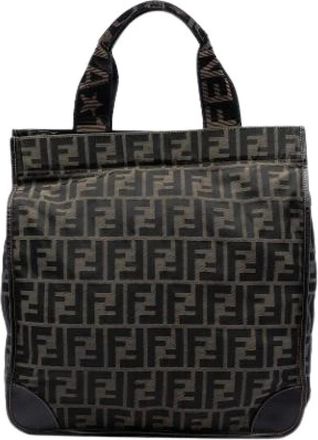 Fendi Pre-owned Tote Bags, female, Brown, Size: ONE SIZE Pre-owned Canvas Tote Bag