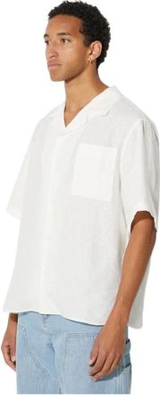 PANGAIA DNA Linnen Camp Collar Shirt - Heren - Korte mouwen Overhemden - Wit - S - Linnen - Overhemden