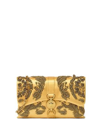 Versace Kleio bead-embellished clutch bag - women - Fabric - One Size - Gold