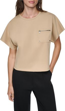 DKNY Zip Pocket Dolman Sleeve T-Shirt in Travertine at Nordstrom, Size X-Large