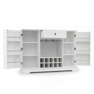 Costway Costway 120 CM Kitchen Storage Cabinet with Door Shelves in White