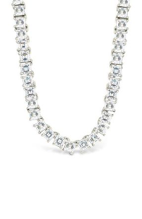 Sterling Forever Brette Slide Tennis Necklace in Silver at Nordstrom