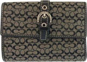 Coach Pre-owned Mini Signature Canvas Wallet - Dames - Vintage Accessoires - Bruin - ONE Size - Vintage