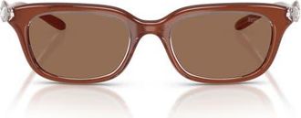 Diesel DL3013U 50mm Square Sunglasses in Cristal Metal Brown /Brown at Nordstrom