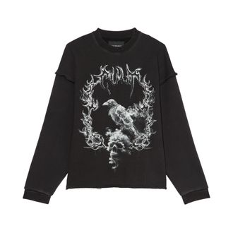 Cult of Individuality Cults Novelty Fleece Crew Sweatshirt in Vintage Charcoal