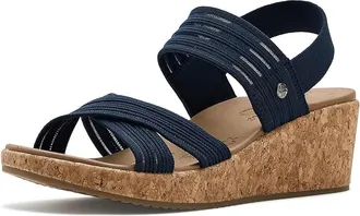 Skechers Arch Fit Beverlee 2.0 - Bali Vibes Womens Wedge Shoes Navy : 6.5 B - Medium, Faux Leather