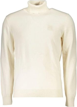 HUGO BOSS Trui met ronde hals - Heren - Coltruien - Wit - 2XL - Wol - Truien & Vesten