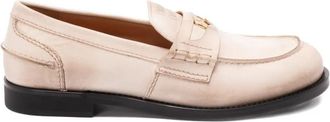 Miu Miu Vintage-Effect Leather Penny Loafers Shoes