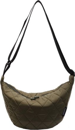 Generic Quilted Hobo Bag Cotton Padded Crescent Shoulder Bag Large Crossbody Bag Tote Bag for Women Work Shopping Travel (Green)