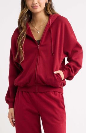 BP. Bubble Zip Hoodie in Red Cinder at Nordstrom, Size Xx-Small