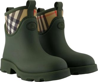 Burberry Marsh Regenlaarzen met Hak - Dames - Regenlaarzen - Groen - 36 EU - Katoen - Schoenen