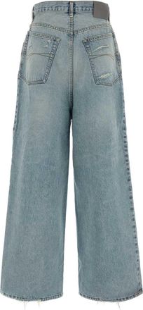 Balenciaga Womens Denim Jeans Bleach Light Bleu Exterior: Cotton