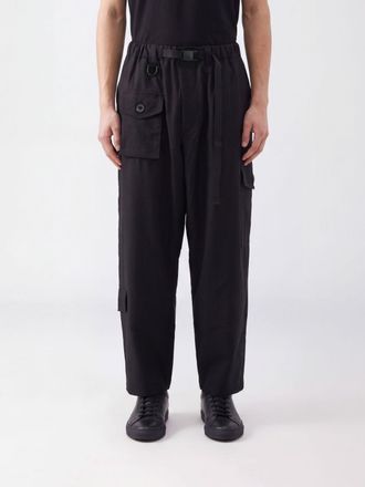 Yohji Yamamoto Wide-Leg Cr&ecirc;pe Cargo Trousers with Drawstring Waist