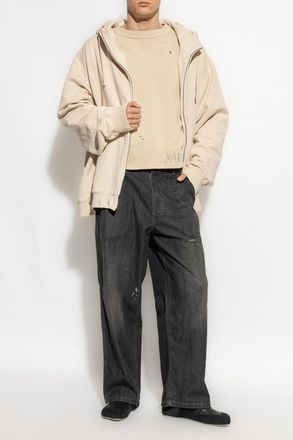 Maison Margiela Sweatshirt With Paint Splatter Effect, Mens, Beige