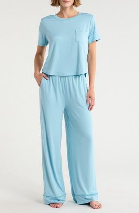 Yogalicious Rebalance Boxy Crop Long Pajamas in Morning Dew at Nordstrom Rack, Size X-Small